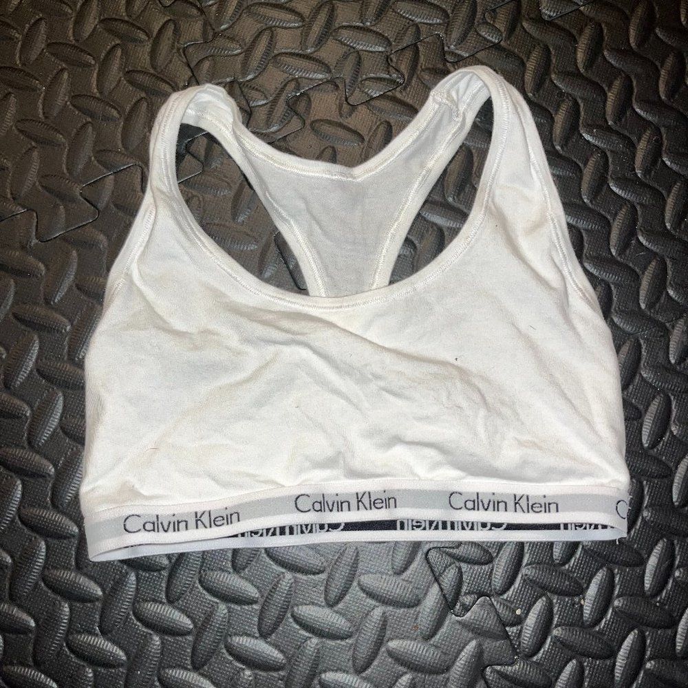 Calvin Klein white sport bra small